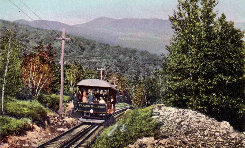 Cable car approaching the summit
